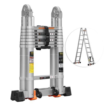 China Hot Selling Aluminum Alloy Folding Ladder Household Miter Portable Ladder Multifunctional Telescopic Ladders Folding Ladders for sale