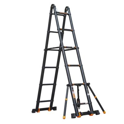 China 2021MIDOLI Universal Black Folding Ladders Safety Hot-selling Aluminum Telescopic Ladder for sale