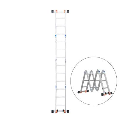 China Wholesale Folding Ladders Midoli Aluminum Alloy Folding Ladder Household Thickened Telescopic Ladder for sale