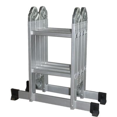 China Folding Ladders Multi-shape Quadruple Step Universal Aluminum Alloy Folding Ladders for sale