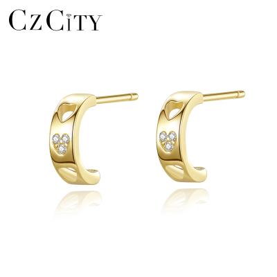 China Western CZCITY CZ FASHIONABLE small stone circle gold plated simple popular summer charm Earing ear cuff earring for sale