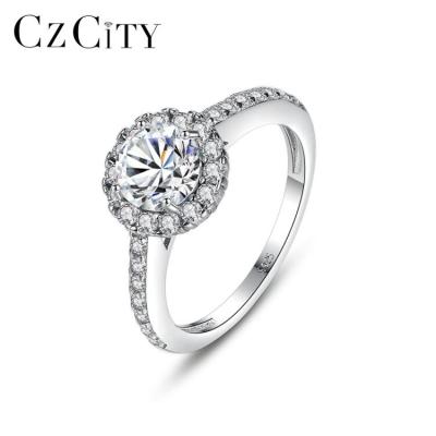 China CZCITY High Quality CLASSIC Crown Engagement Diamond 925 Ring Woman's Princess Stone S925 Jewelry for sale