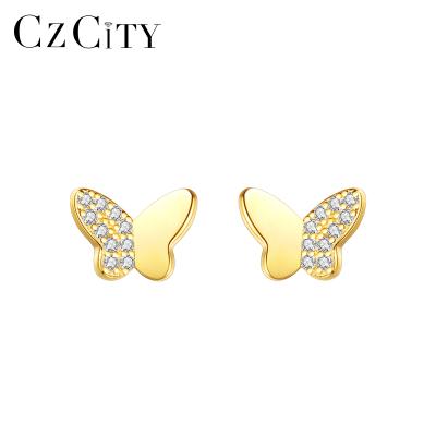 China Earing Designer Charm Popular Stylish Romantic Korean Women Iced Out Stud Earring Butterfly for sale