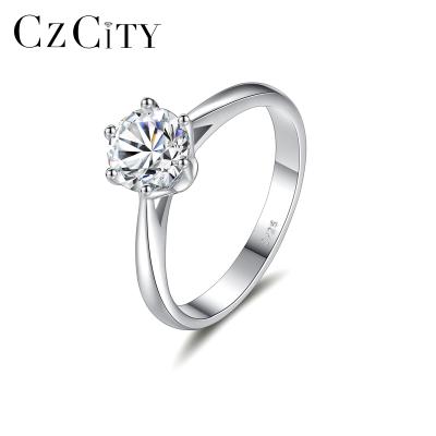 China Luxury Wedding 925 Ring Woman Diamond Dainty Gem Sterling Silver CZCITY Moissanite Eternity CLASSIC Stone Engagement Ring for sale