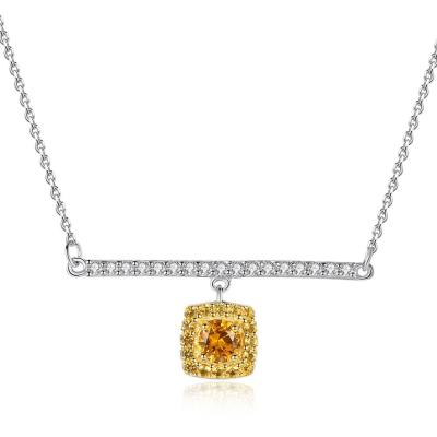 China Real CLASSIC fine jewelry from 925 Sterling Silver Link Chain Necklace gold citrine necklaces &Pendant from CZCITY for sale