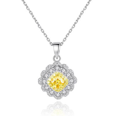 China CZCITY 2019 CLASSIC Fashion Yellow Crystal Necklace Flower Pendant Classic Jewelry for sale