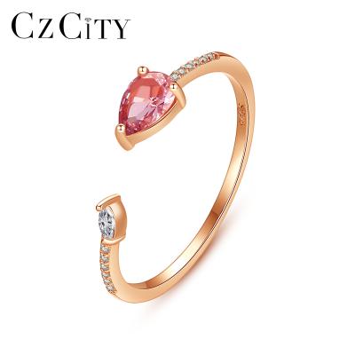 China CZCITY FASHIONABLE 925 Simple Trendy Sterling Silver Rings Women Gemstone Ring Fine Jewelry 2020 for sale