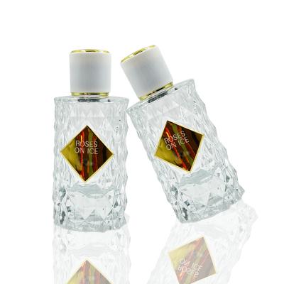 China Wholesale New Design Cosmetic Luxury Brand Unique Diamond Design 50ml Empty Glass Perfume Bottles For Women for sale