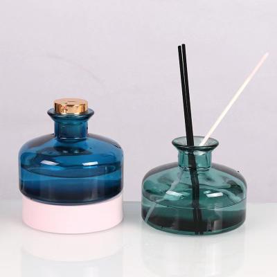 China High Quality Cosmetic Cheap Reed Aroma Diffuser Bottle Glass 150ml Reed Diffuser Bottle Empty Blue for sale