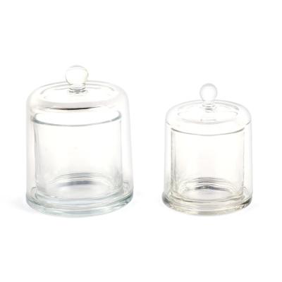 China Morden Recycled High Quality Glass Candle Container Candle Jars With Lid for sale