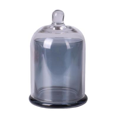 China Recyclable Widely Used Wide Mouth Candle Containers Bell Shape Round Clear Candle Jars for sale