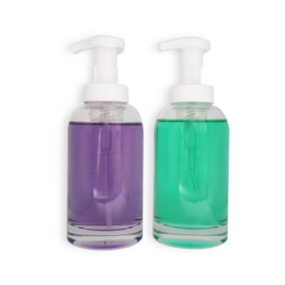 China High Quality Household Products Glass Bottle 250ml 350ml Round Empty Hand Wash Soap Foam Pump Bottle for sale