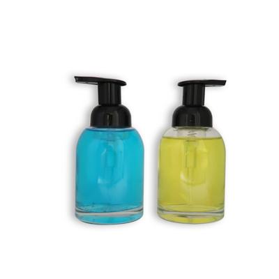 China Hot Selling Round Household Products Glass Bottle 250ml 350ml Hand Wash Soap Foamer Pump Bottle for sale