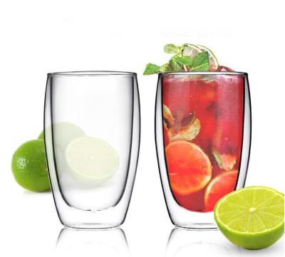 China Wholesale 80ml 150ml 250ml 350ml 450ml Borosilicate Wall Heat Resistant Glass Double Beverage Mugs for sale