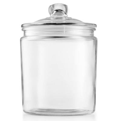 China Professional Long Cylinder Crystal Clip Top Candy 64oz Occasional Glass Jars From Manufacturer for sale