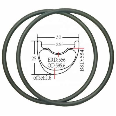 China Full Carbon MTB09 27.5 Eccentric Carbon Rim 30 Carbon MTB Rim 27.5er 310g Bike MTB Rim 24 Hole for sale