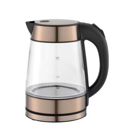 China 360 Degree Rotation Base 1.7L Classic Home Appliance 2200W High Power Fast Boiling Healty Glass Electric Water Kettle for sale