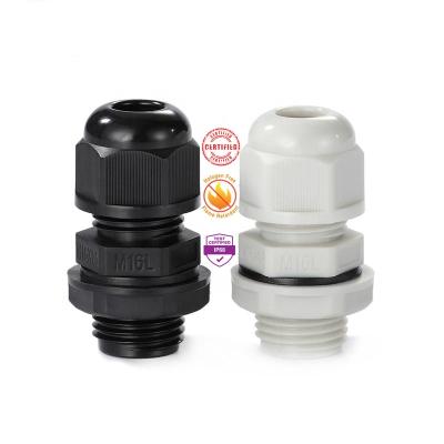 China Weather and Water Proof Buy It Now Waterproof 16MM M16 Premium Nylon Gland OD 4-8MM TL 15MM Zero Halogen PA6-V2 IP68 for sale