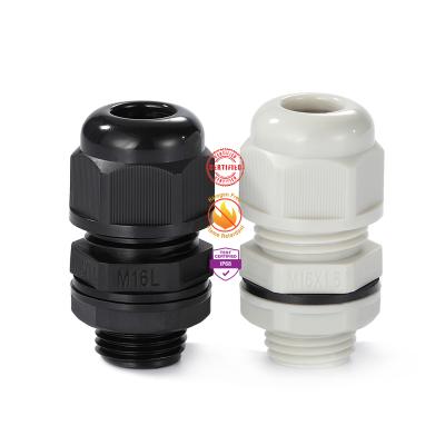 China Weather and Water Proof Buy It Now Waterproof 16MM M16 Premium Nylon Gland OD 5-10MM TL 15MM Zero Halogen PA6-V2 IP68 for sale