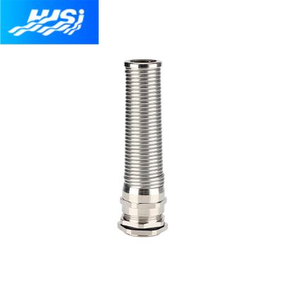 China With strain relief and bend protection buy it now M25 stainless steel cable glands with anti bend protection IP68 cable diameter 10-14MM (0.394-0.630 inch) for sale