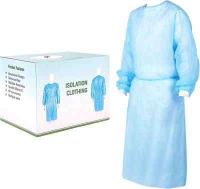 Cina Disposable Nonwoven 3 Layers SMS Isolation Gown Factory Price Nurse Gown Waterproof Tear Resistance PP 1-ply also available in vendita