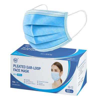 Cina Wholesale 3 ply surgical mask non woven disposable surgical face mask in vendita