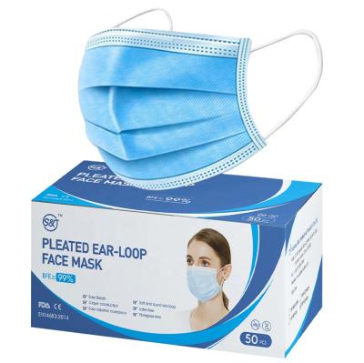 China Surgical face mask 3 layers unti-virus smog dust protective 3 ply disposable breathable medical grade face mask Te koop