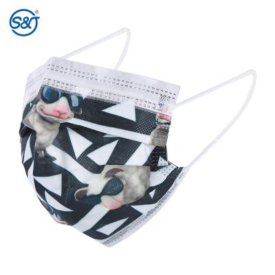 China S&J OEM Medical grade Face Mask Ear-loop Custom logo print Face Mask Factory Price Disposable cute fashionable printed face mask for sale