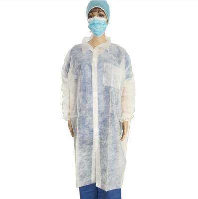 China S&J Factory Price Nonwoven Disposable PP white Lab Coat Non woven for Kids or Adults for sale