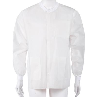 China S&J Factory Price Lab Coat Waterproof Non Woven Disposable Lab Coat Hospital Nursing Disposable Gown for sale