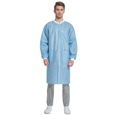 China Disposable doctor Poly- coated SMS Chemotherapy Gown Lab isolation gown level 4 chemo gown for sale