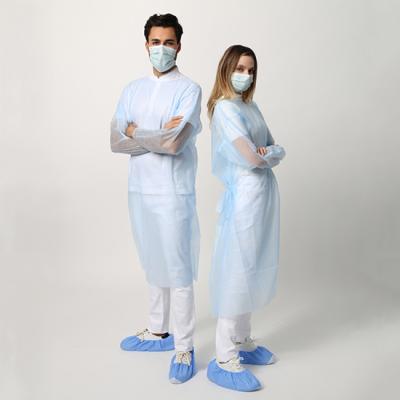 China Good quality PE/SMS disposable Laboratory Isolation Gown different colors non woven medical visitor gown en venta