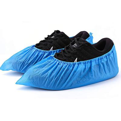 China S&J Factory Price Cheap Disposable Waterproof Nonslip Shoe Cover Premium Non woven Plastic CPE Medical Shoe Covers Te koop