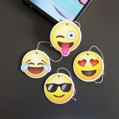 China Air Fresher Luxury Perfume Custom Hanging Emoticons Paper Car Air Freshener for sale