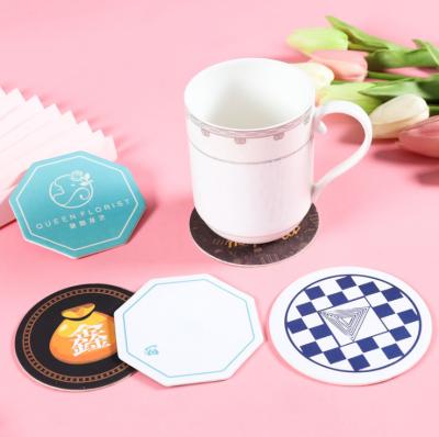 China Sustainable Customized Cheap Absorbent Coaster Recycled Paper Coasters For Cup for sale