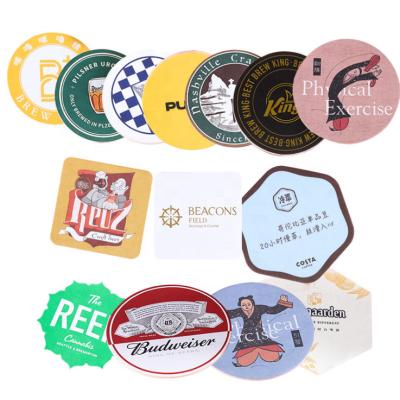 China Viable Wholesale Custom Printed Round Drinking Cup Paperboard Cheap Absorbent Paper Beer Coasters for sale