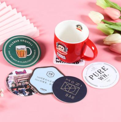 China Viable Wholesale Custom Printed Round Drinking Cup Paperboard Cheap Absorbent Paper Beer Coasters for sale