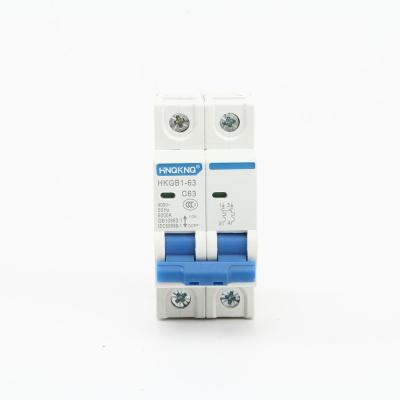 China MCB HKGB1-63/2P 40A 50A 63A 230/400V AC Miniature Circuit Breaker 4.5KA/6KA for sale