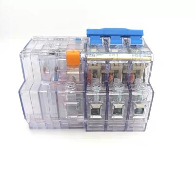 China TV-RCBO HKGB1LE-63/3P 40A 50A 63A 400V Transparent Visual Miniature Circuit Breaker 3KA-6KA for sale