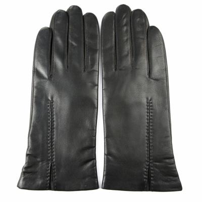 China Fashion Fashion Wool Lined Genuine Sheepskin Warm Winter Women Leather Gloves for sale