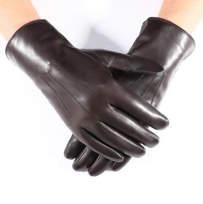 China Fashion Fashion Rabbit Fur Lined Genuine Sheepskin Warm Winter Men Leather Gloves for sale