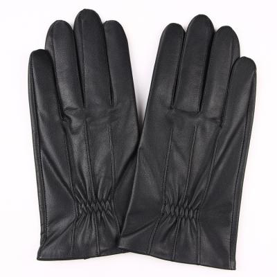 China Plain Three - Line Stylized Back Tendon Mens Top Grade Sheepskin Gloves for sale