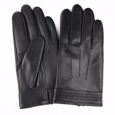 China Plain Three - Line Stylized Back Tendon Mens Top Grade Sheepskin Gloves for sale