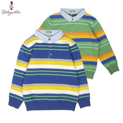 China 2021 fashion anti-shrink kids knitted sweater stripe sweaters kids clothes baby boy's sweater for sale