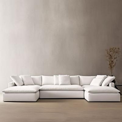 China Modular Luxury modular custom sectional home furniture soft interior linen leather velvet fabric living room sofas for sale