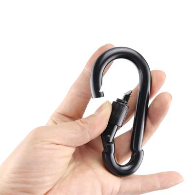 China Outdoor Black Retail Industry Hook Loop Mountaineering Accessories Spring Hook Backpack Key Hook Buckle for sale