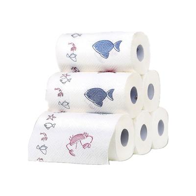 China High Oil Absorbency 2 PLY Household Roll Kitchen Absorbent Custom Printed Paper Towels for sale