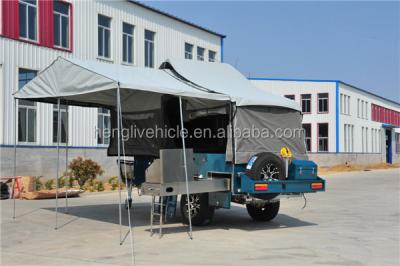 China Aluminum Folding Tent Trailer Tool Box Slide Bed Forward Folding Camping Trailer for sale