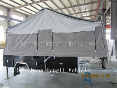 China Forward Folding Tent Trailer Hard Floor Camper Trailer With Slide Bed for sale