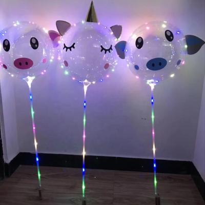 China Bubble Shape Maker Bobo Balloon LED Festival Party Glow Light with Pole Stick for sale